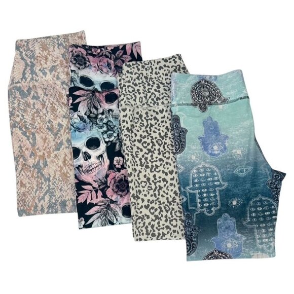 Evolution & Creation Leggings 4PC Hamsa Hand, Animal Print, Skull, Snake, Size L - Picture 16 of 16